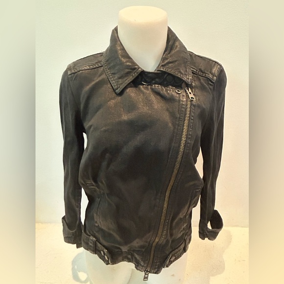 New with tags coated All Saints black jacket. Size 4 USA. So cool. - Picture 2 of 12